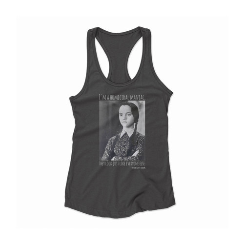 Wednesday Addams Homicidal Maniac Addams Family Halloween Women Racerback Tank Top