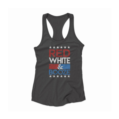Red White And Booze Funny 4Th Of July Red White And Boozed Usa Usa Party 1 Women Racerback Tank Top