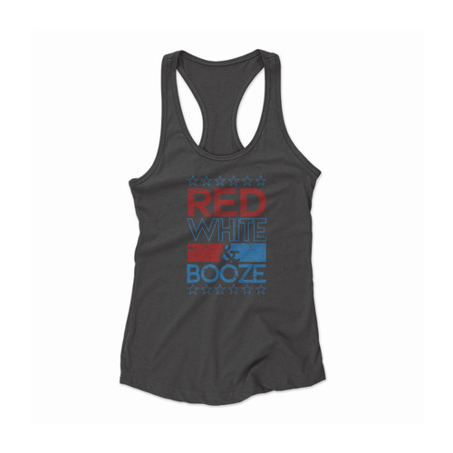 Red White And Booze Funny 4Th Of July Red White And Boozed Usa Usa Party 2 Women Racerback Tank Top