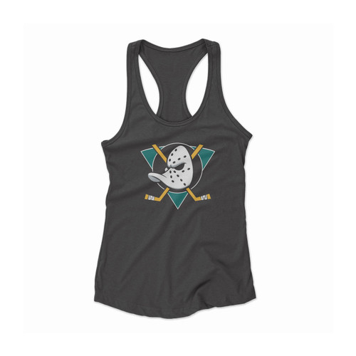 Anaheim Mighty Ducks Hockey Vintage Logo Women Racerback Tank Top