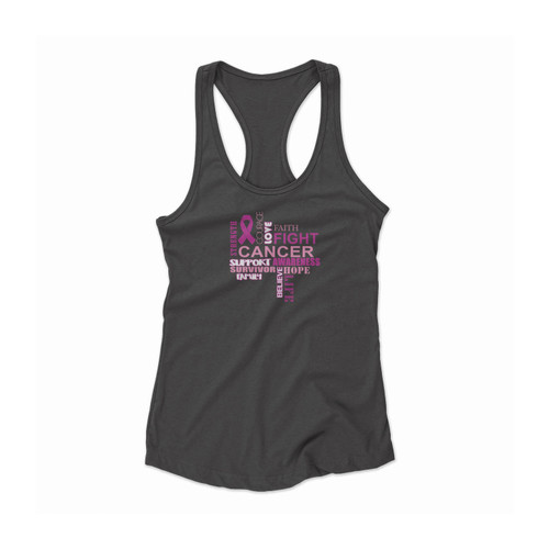 Fight Cancer Breast Cancer Survivor Pink Women Racerback Tank Top