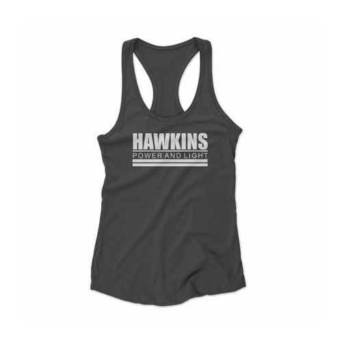 Hawkins Power & Light Stranger Things Inspired Women Racerback Tank Top