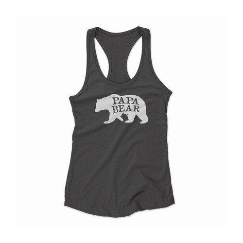 Papa Bear Father's Day Dad Daddy Gift Present Women Racerback Tank Top