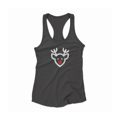Rudolf Reindeer Christmas Xmas Women Racerback Tank Top