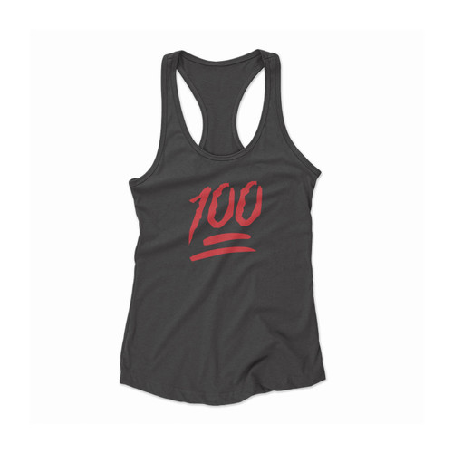 Emoji 100 Red Color Font Women Racerback Tank Top