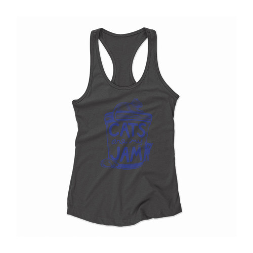 Cats Are My Jam Gift For Cat Lover Women Racerback Tank Top