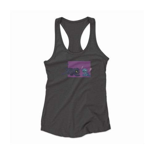 Baby Toothless Dragon And Stitch 1 Women Racerback Tank Top