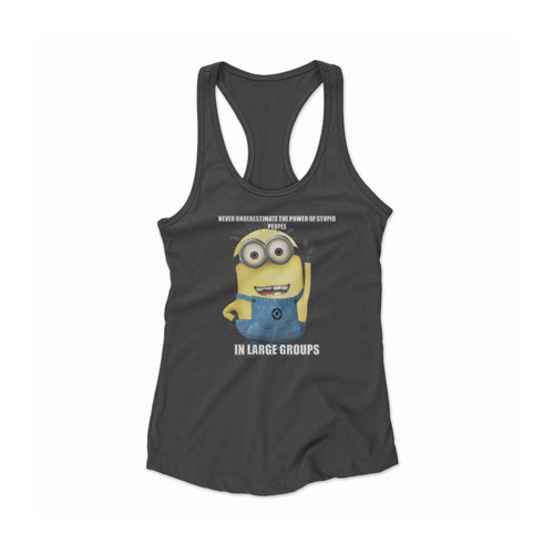 Minion Not Stupid Women Racerback Tank Top