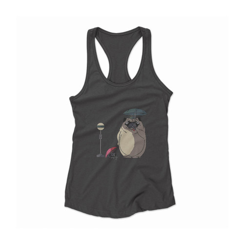 Funny Totoro Pug Women Racerback Tank Top