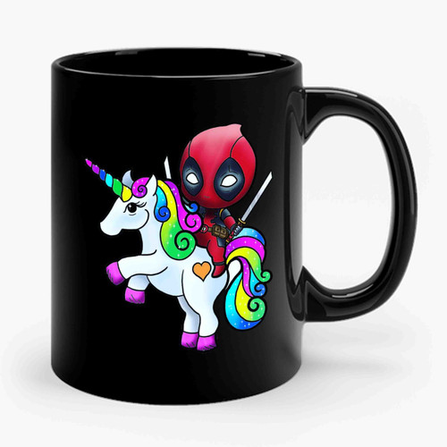 Deadpool Ride Uniorn Rainbow 1 Art Ceramic Mug