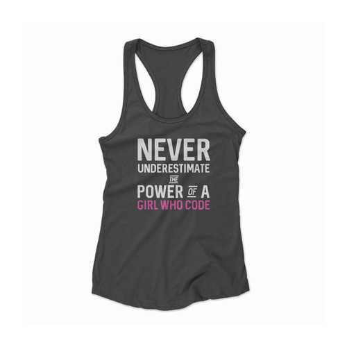 Never Understimate Girl Who Code Women Racerback Tank Top