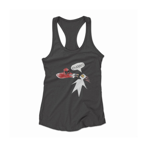 Deadpool Movie Ouchie Drawing Funny Women Racerback Tank Top