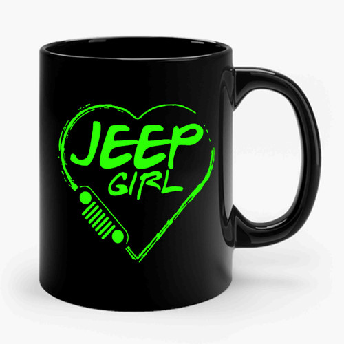 Jeep Girl Neon Green 1 Funny Ceramic Mug