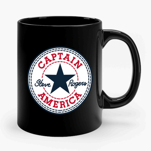 Captain America Steve Rogers Stars Logo Ceramic Mug