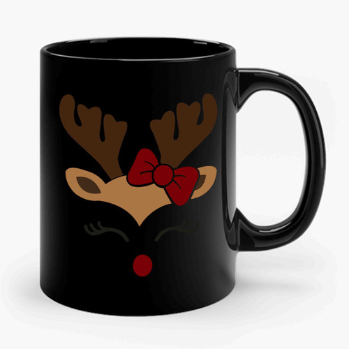 Clarice The Reindeer Cute Face Ceramic Mug