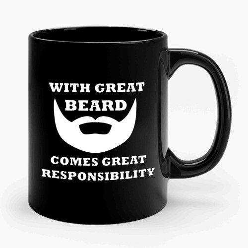 With Great Beard Comes Great Responsibility 2 Vintage Retro Style Ceramic Mug
