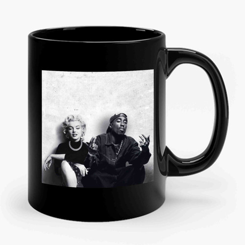 2pac And Marilyn Monroe Pose Ceramic Mug