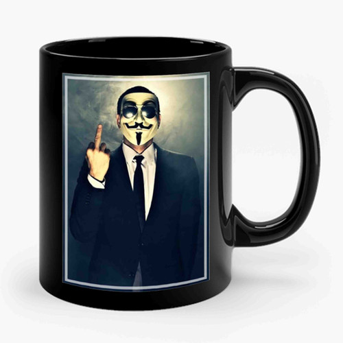 Anonymous Middle Finger Ceramic Mug