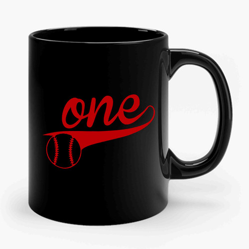 Baseball One First Birthday Ceramic Mug