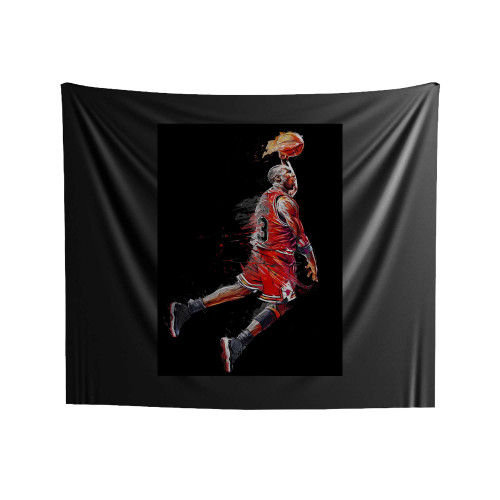 Abstract Art Michael Fly Dunk Basketball Indoor Wall Tapestries