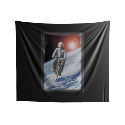 Albert Einstein Bicyle Space Univers Indoor Wall Tapestries