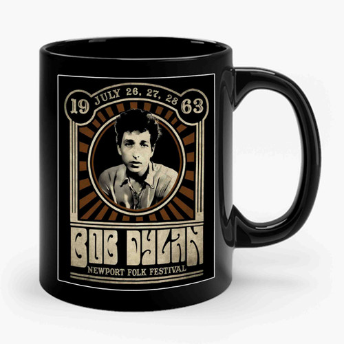 Bob Dylan Inspired 1963 Newport Folk Festival Ceramic Mug