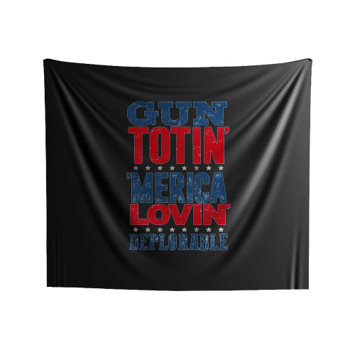 America Gun Loving Deplorable Donald Trump Funny Indoor Wall Tapestries