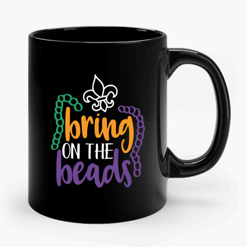 Bring On Beads Mardi Gras Ceramic Mug