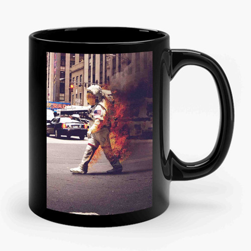 Burning Astronaut Ceramic Mug