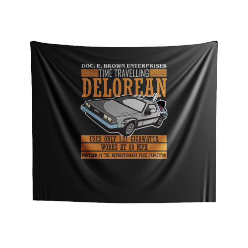 Back To The Future Doc E. Brown Enterprises Time Travelling Delorean Indoor Wall Tapestries