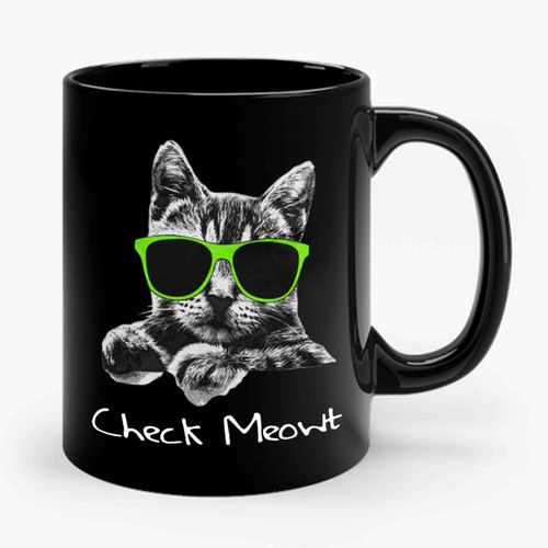 Check Meowt Cat Kitten Workout Funny Weightlifting Ceramic Mug