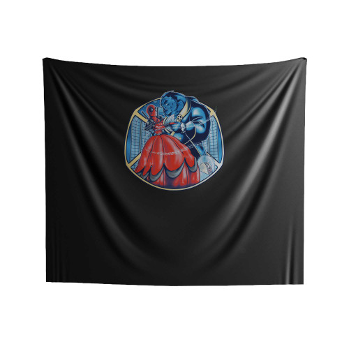 Beauty & The Beast Deadpool And Xmen Mashup 1 Indoor Wall Tapestries