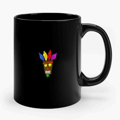 Crash Bandicoot Logo Mask Aku Aku Ceramic Mug