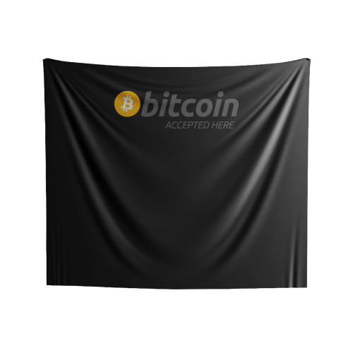 Bitcoin Accepted Here 1 Indoor Wall Tapestries