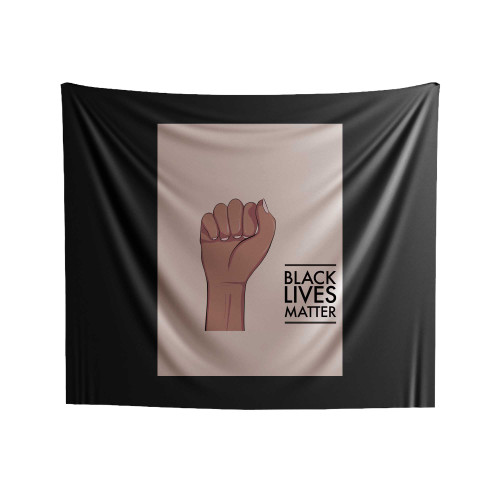 Black Lives Matter Logo Pink Indoor Wall Tapestries