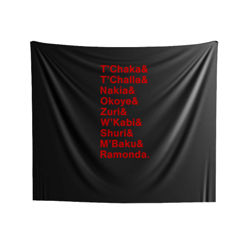 Black Panther Character Names Indoor Wall Tapestries