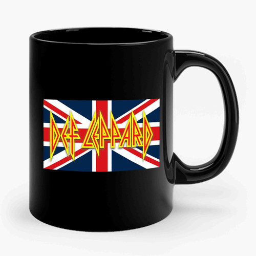 Def Leppard Band Logo British Flag Ceramic Mug