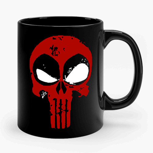 Distressed Punisher Skull Crossover Logo Ceramic Mug