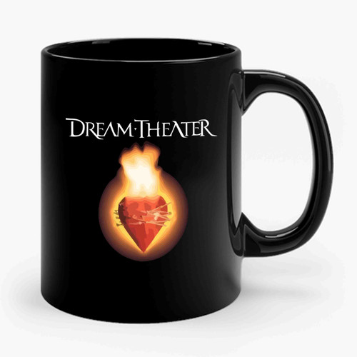 Dream Theater Pull Me Under Flaming Heart Ceramic Mug