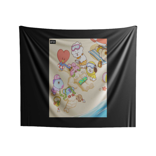 Bt21 This Is How We Roll On The Beach Indoor Wall Tapestries