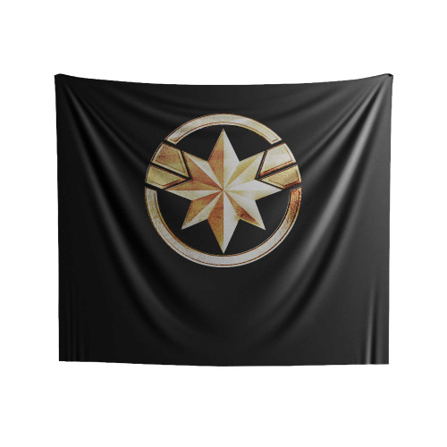 Captain Marvel Badge Soft Fitted Indoor Wall Tapestries