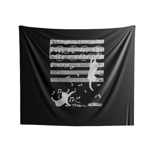 Cat Love Music Indoor Wall Tapestries