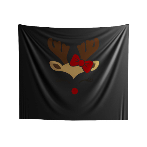 Clarice The Reindeer Cute Face Indoor Wall Tapestries