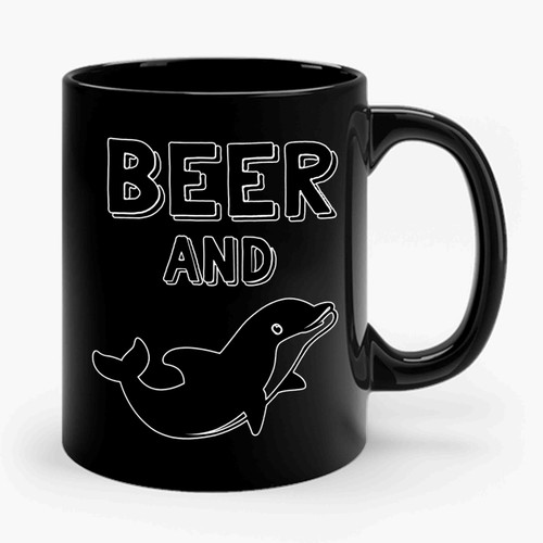 Funny Beer Dolphin Ceramic Mug
