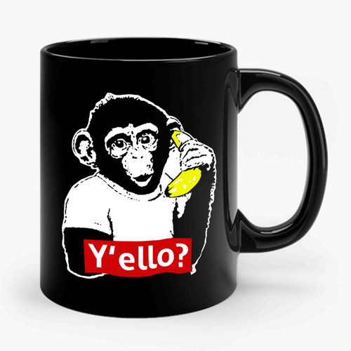 Funny Monkey Banana Phone Ceramic Mug