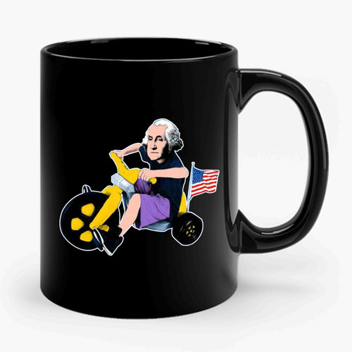 George Washington July 4th Big Wheel Bicycle Patriotic Ceramic Mug