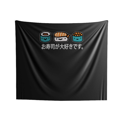Cute Sushi Roll Food Foodie Travel Indoor Wall Tapestries