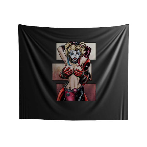 Deadpool Is No Joke With Harleyy Quinn Indoor Wall Tapestries