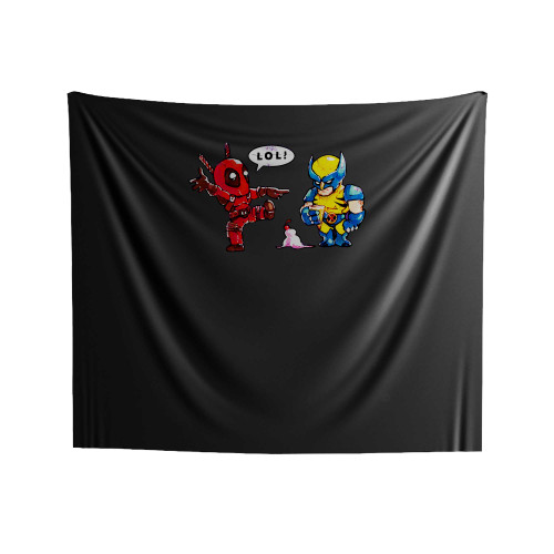 Deadpool Wolverine Ice Cream Superhero Indoor Wall Tapestries