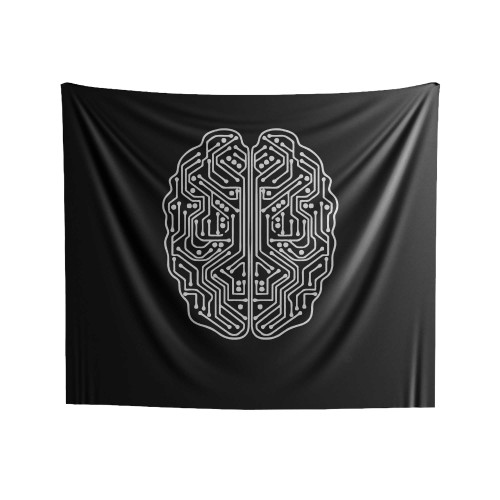Digital Brain Mind Hacker Programmer Indoor Wall Tapestries